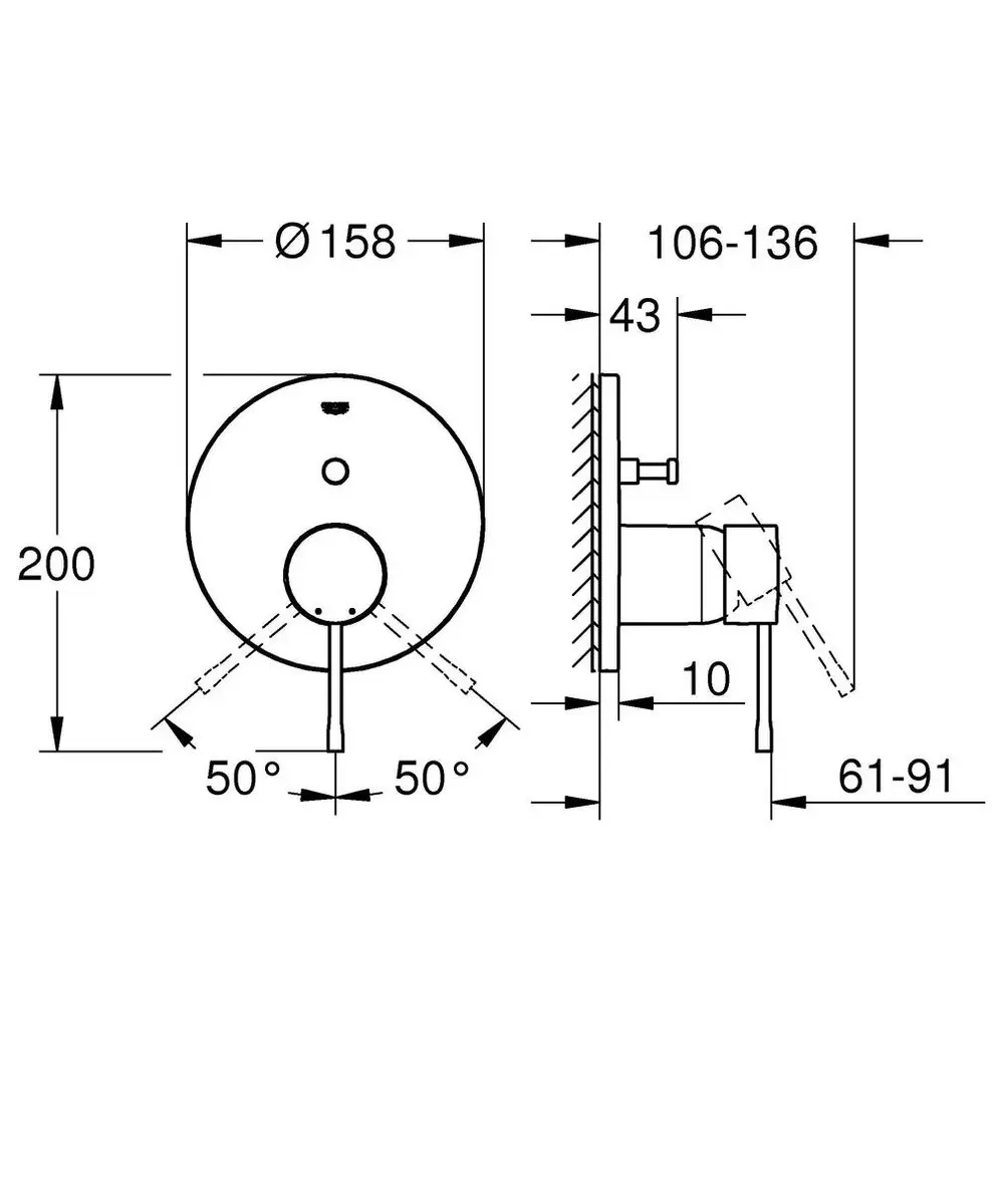 GROHE Essence Inbouw Douchekraan 24058DA1 - Warm Sunset - afbeelding 3 van 5
