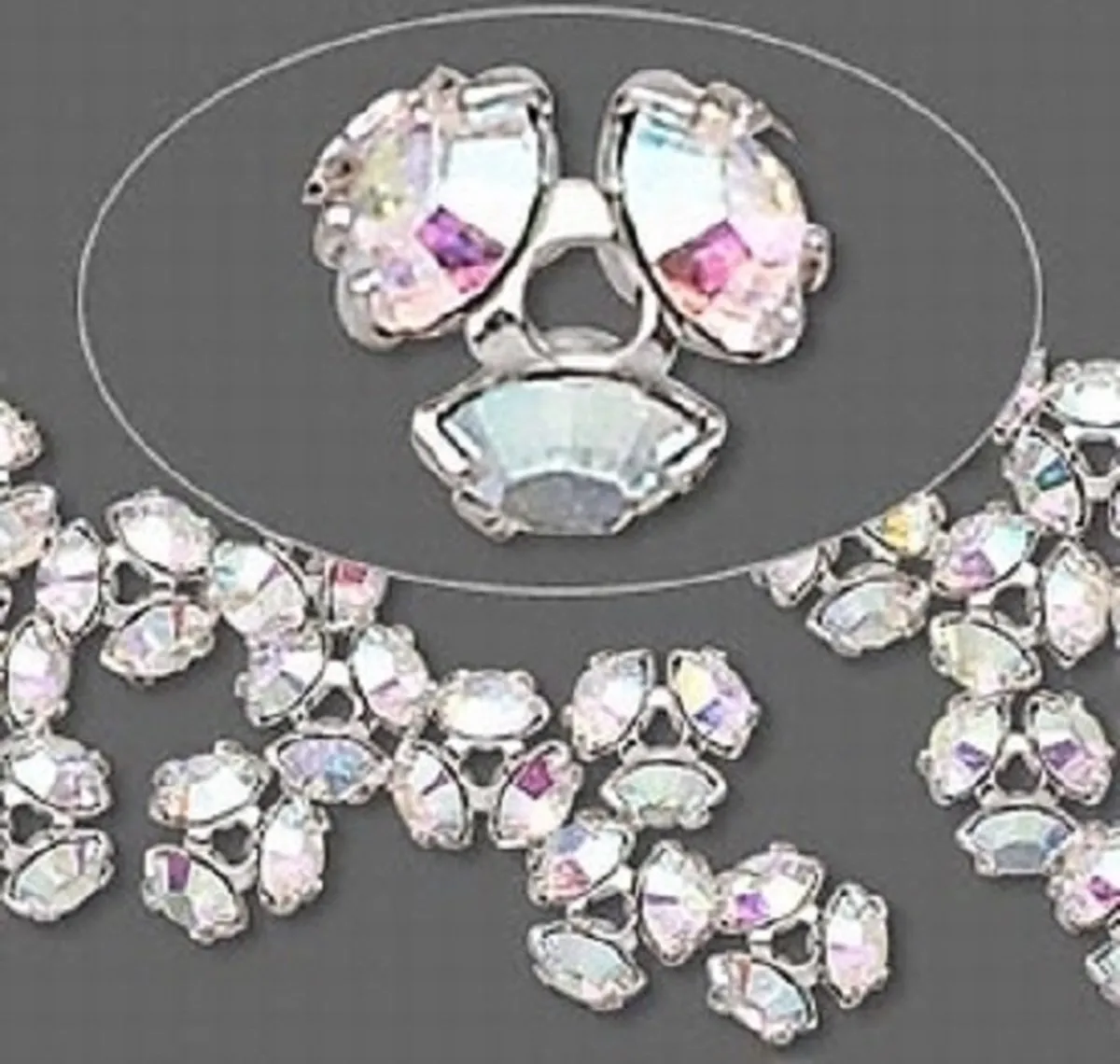 Swarovski Elements Rodiumplated Kralencaps 7mm