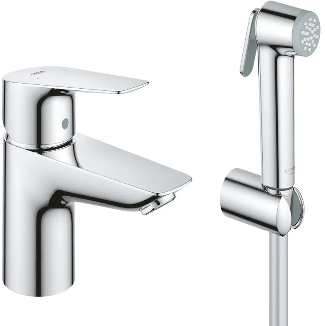 Wastafelkraan met bidetdouche, chroom