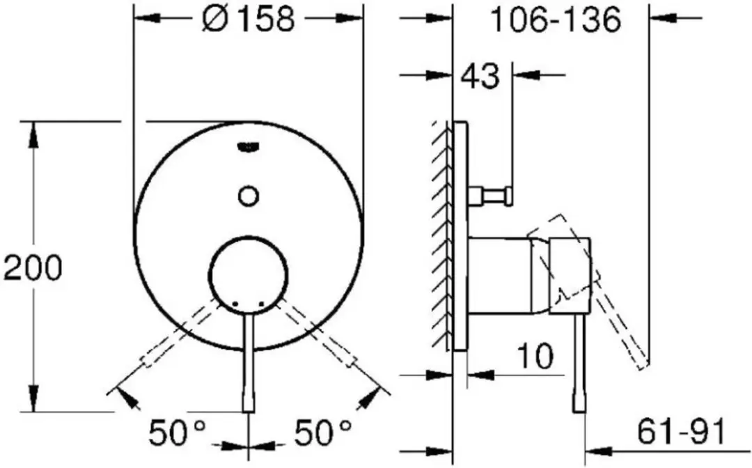 Grohe Professional Essence Mengkraan 24167AL1 - Zwart - afbeelding 2 van 3