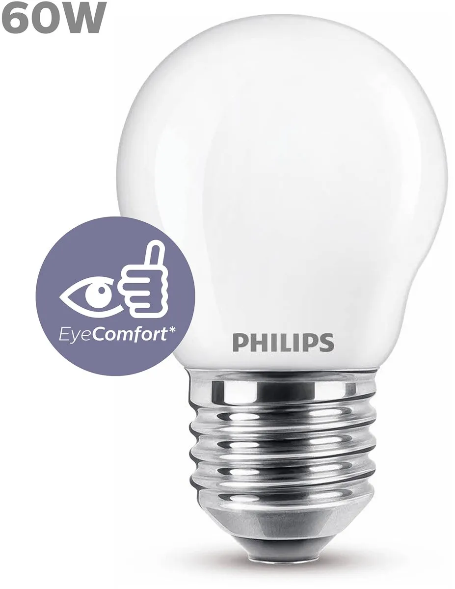 Philips LED Kogellamp E27 6,5W Warmwit Mat