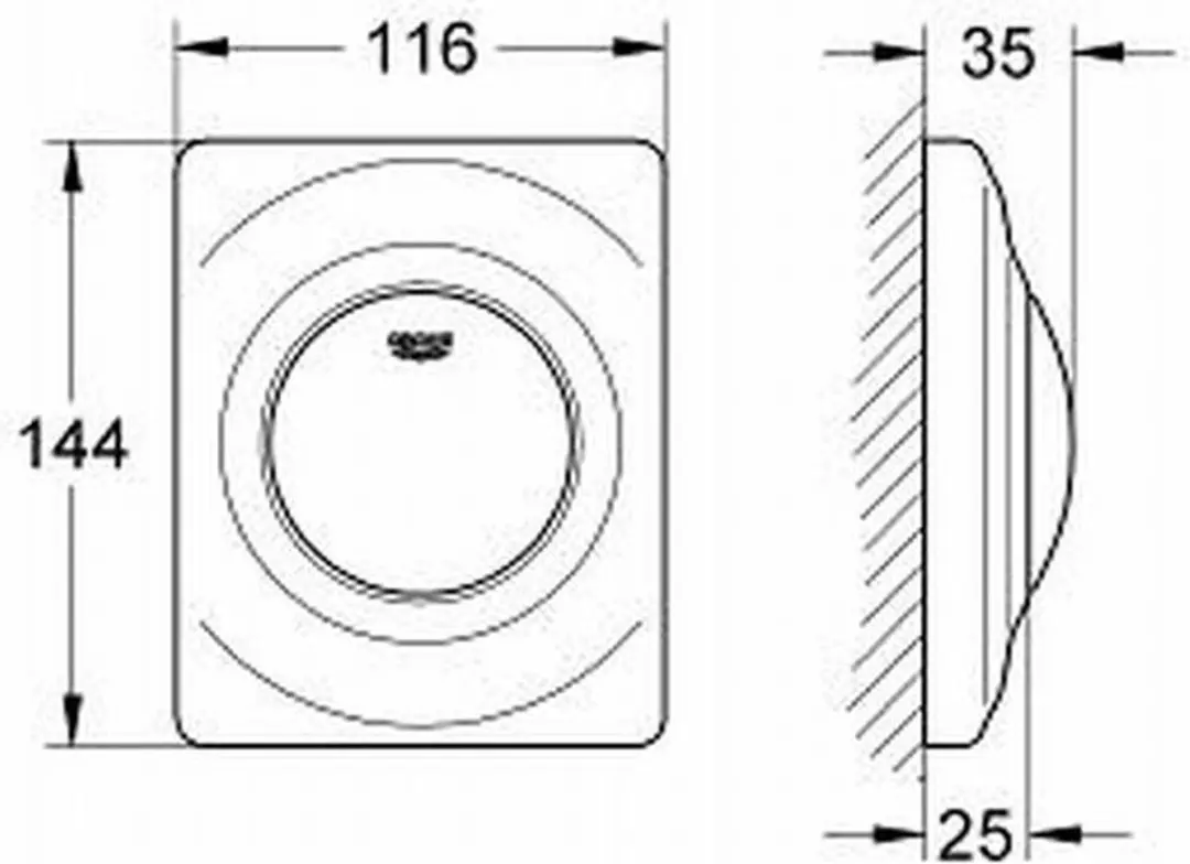 GROHE Surf Bedieningsplaat Urinoir - Chroom - afbeelding 6 van 6