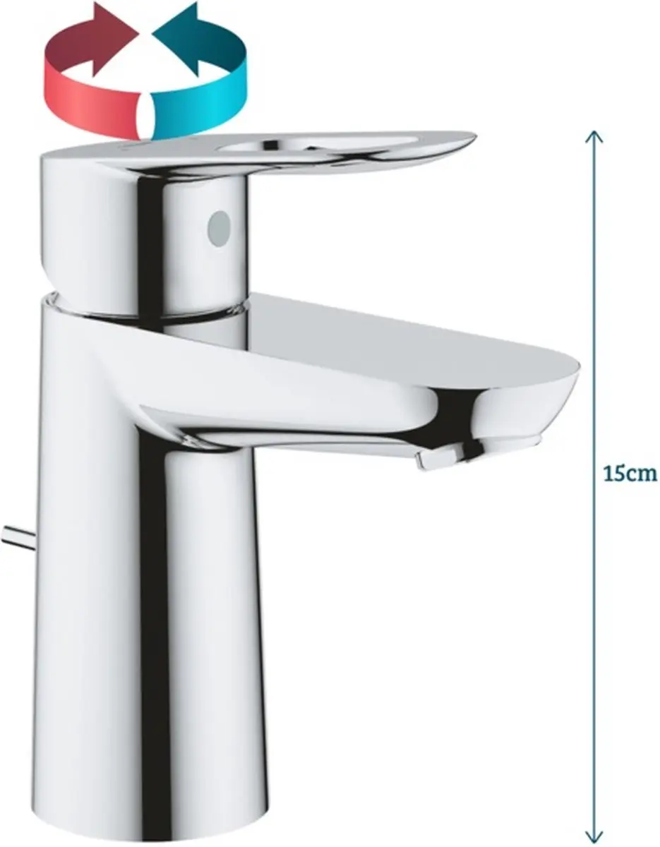 GROHE BauLoop Wastafelmengkraan 23335000 Lage uitloop - afbeelding 3 van 6