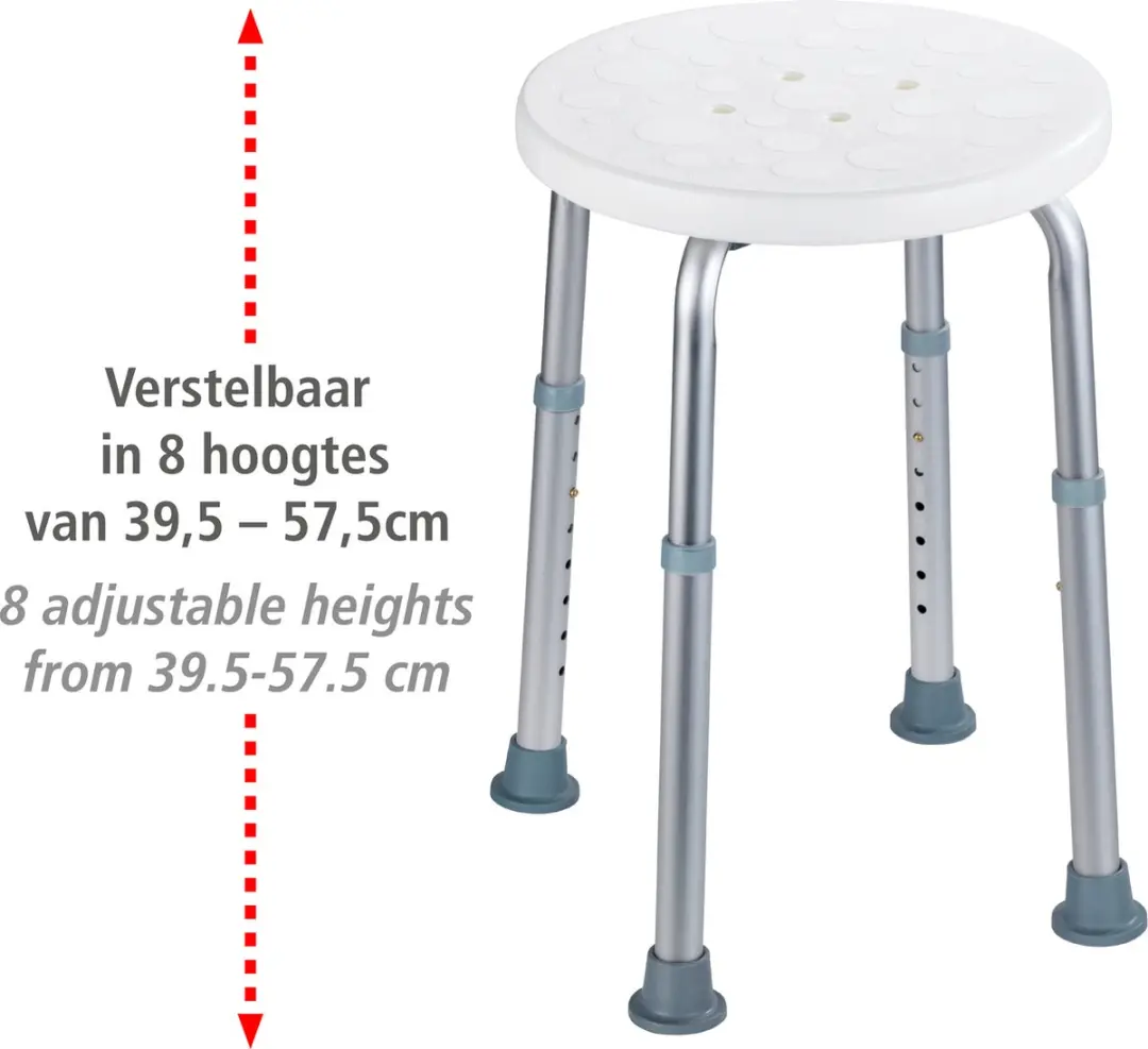 Wenko Secura Douchekruk 120kg - Aluminium-Wit - afbeelding 2 van 6