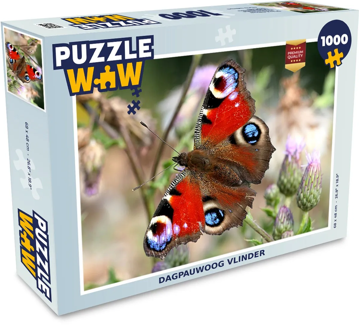 PuzzleWow Dagpauwoog Vlinder Legpuzzel 1000 Stuks
