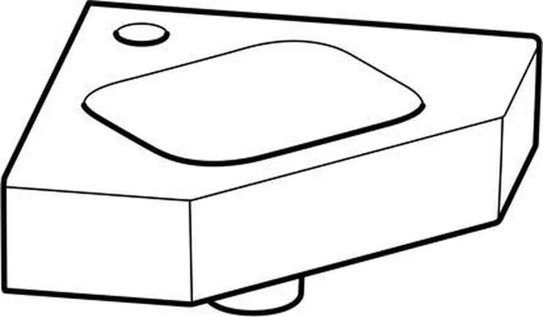 Geberit iCon Hoekfontein 46x33x13cm - 1 Kraangat Wit - afbeelding 4 van 6