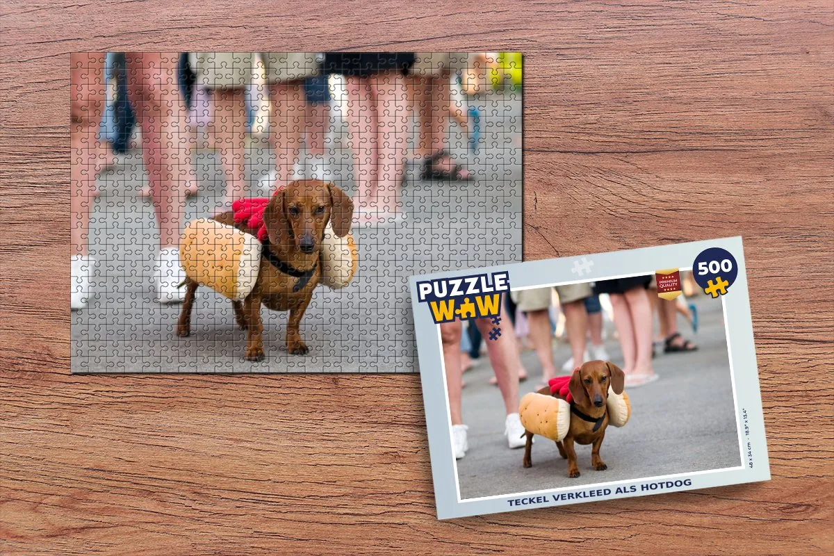 PuzzleWow Teckel Hotdog Legpuzzel 500 Stuks - Multicolor