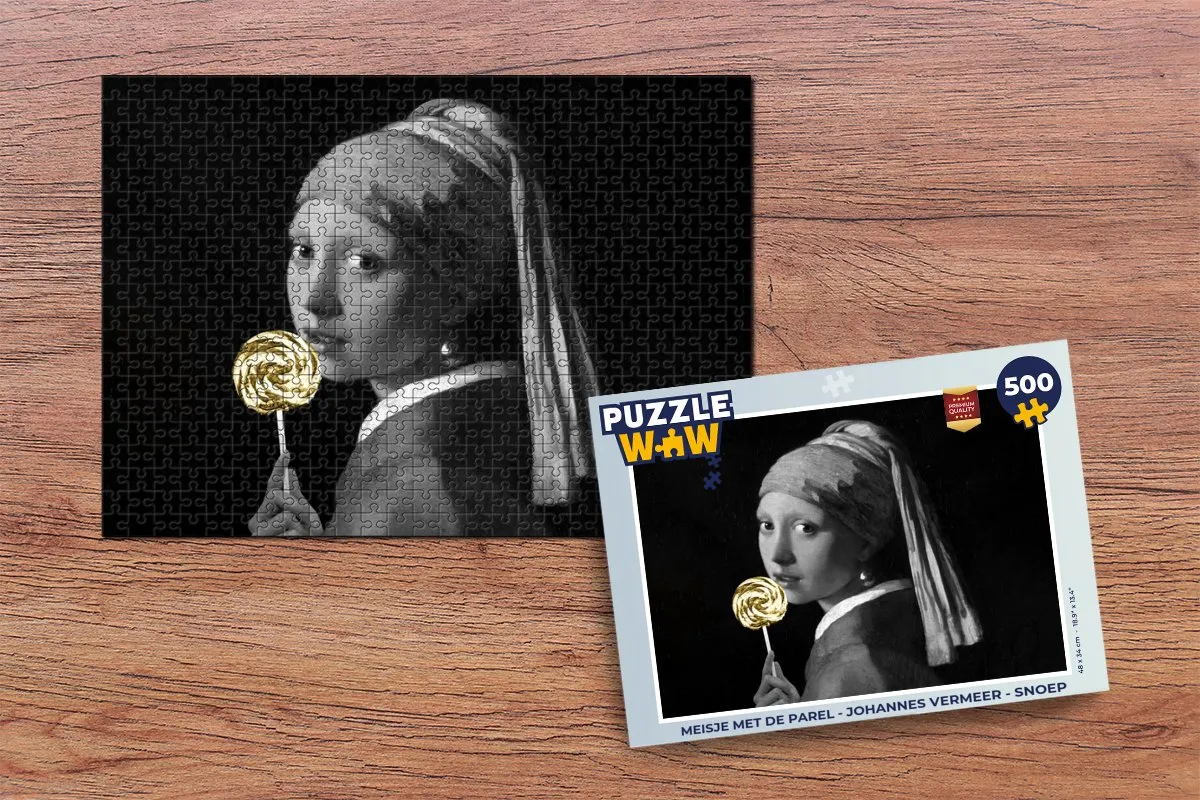 PuzzleWow Meisje met de parel Legpuzzel 500 Stuks - Multicolor