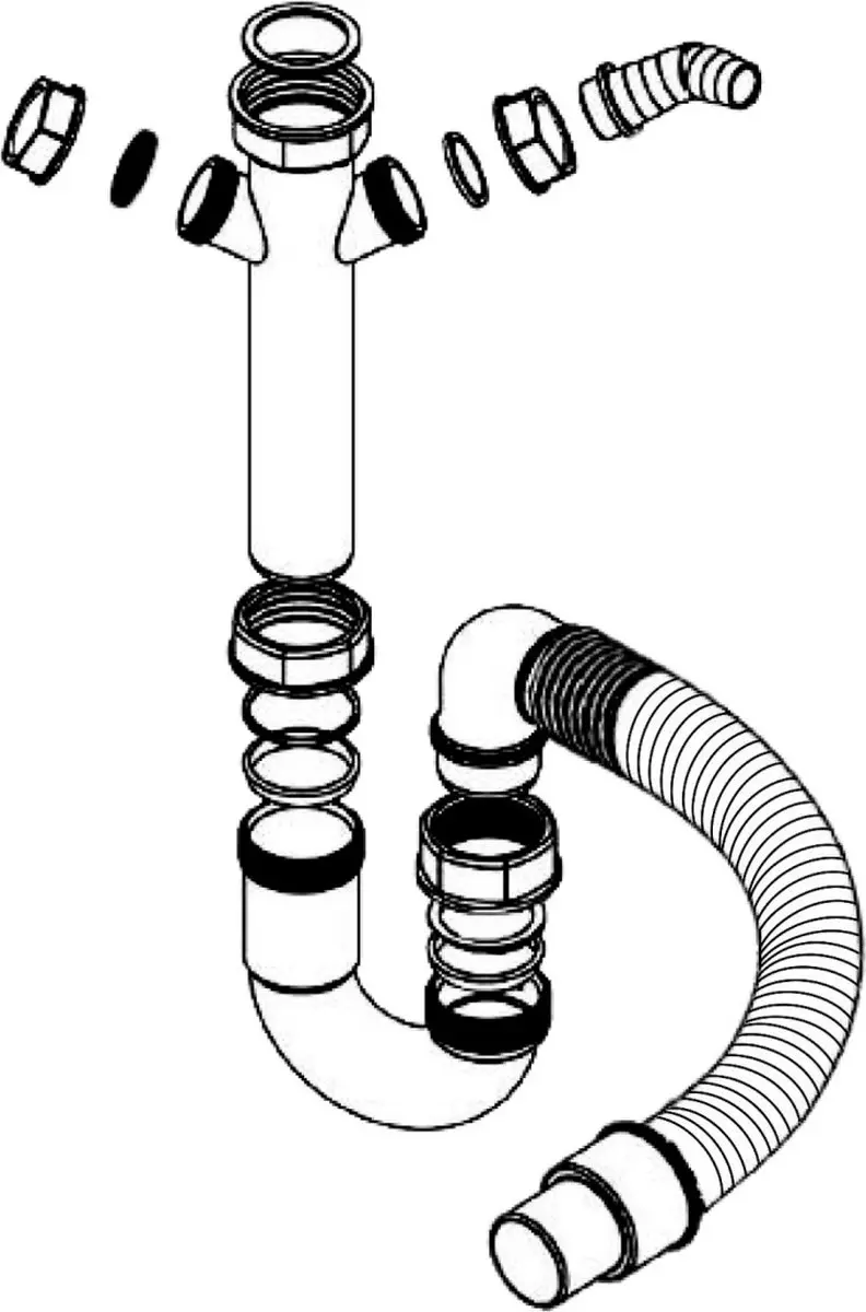 Xavax Flexibele Sifonkit 1½" - Wit - afbeelding 4 van 6