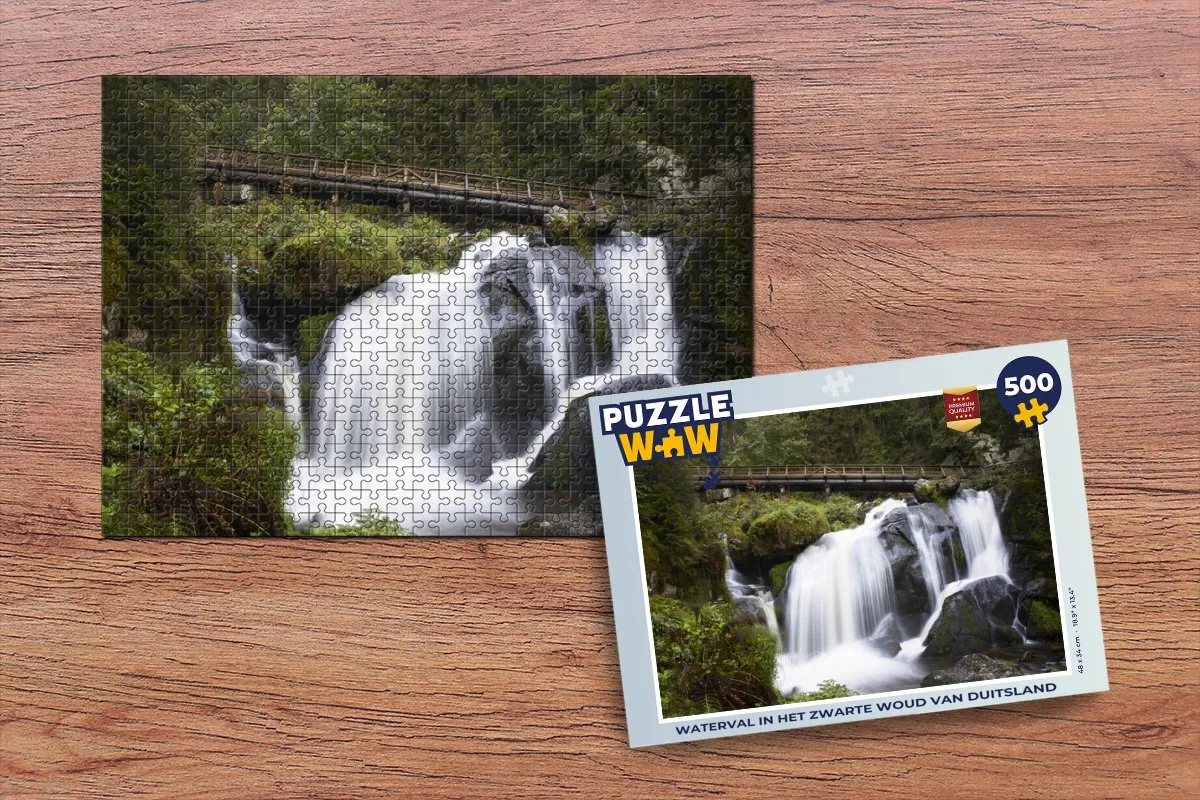 PuzzleWow Waterval in het Zwarte Woud Duitsland Legpuzzel 500 Stuks - Multicolor