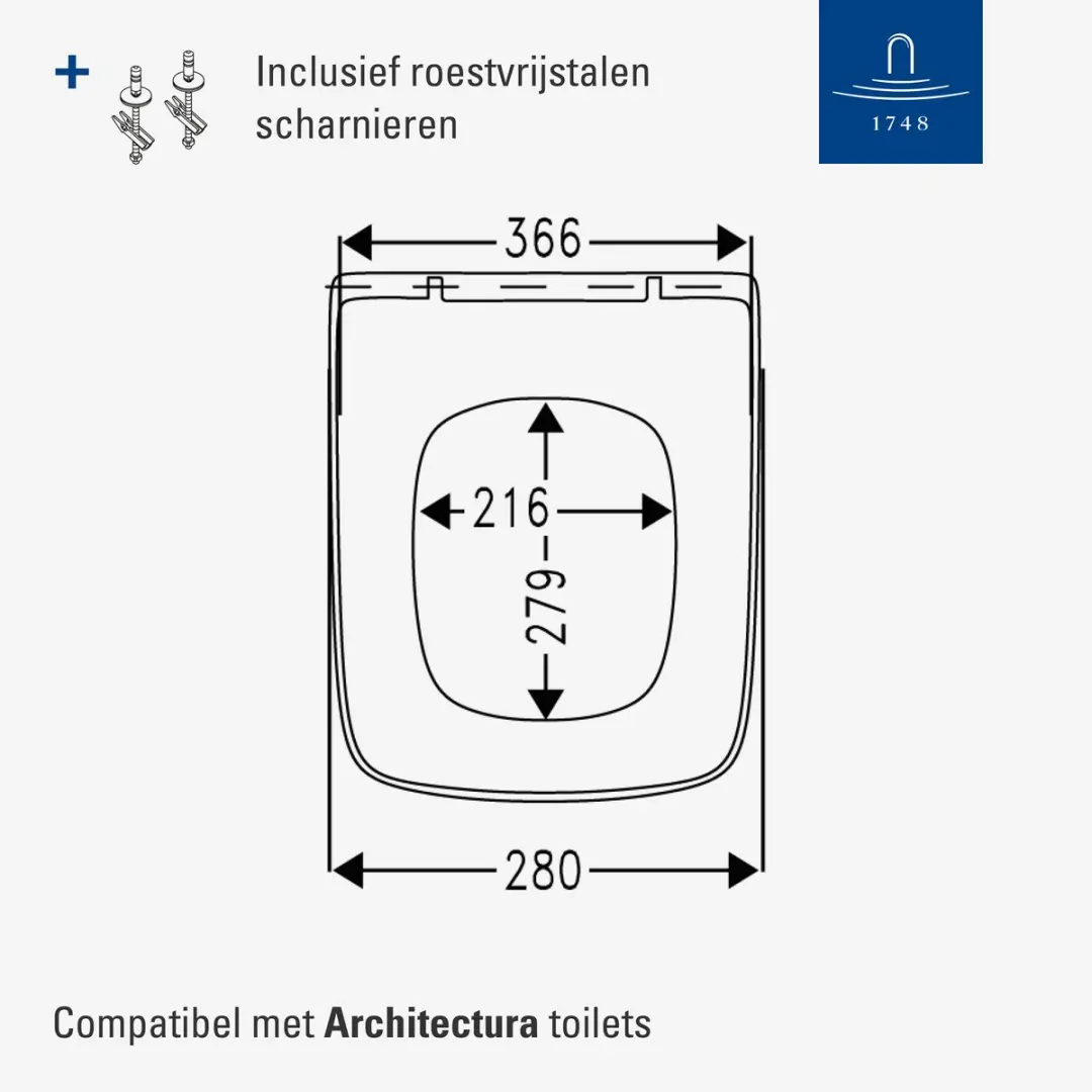 Villeroy & Boch Omnia Architectura WC-deksel - Wit Alpin glans - afbeelding 4 van 6