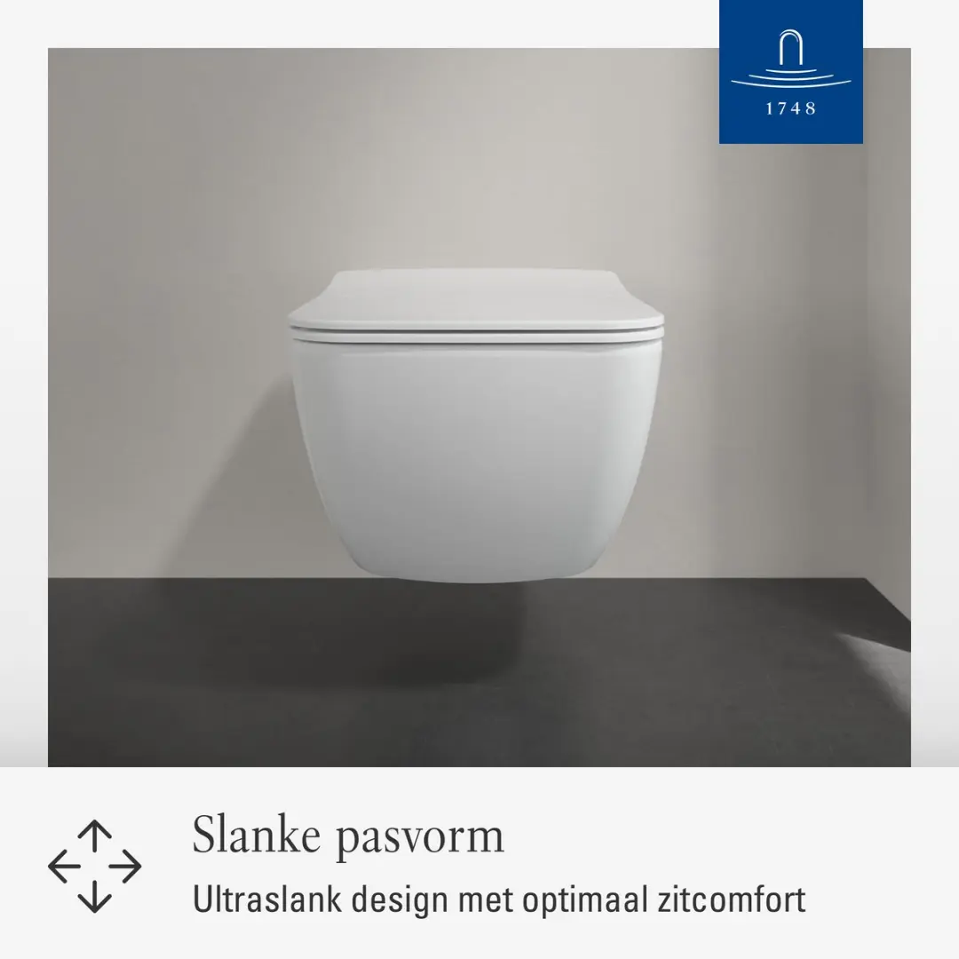Villeroy & Boch Venticello WC-zitting SlimSeat Line 9M80S101 - Alpine wit - afbeelding 3 van 6