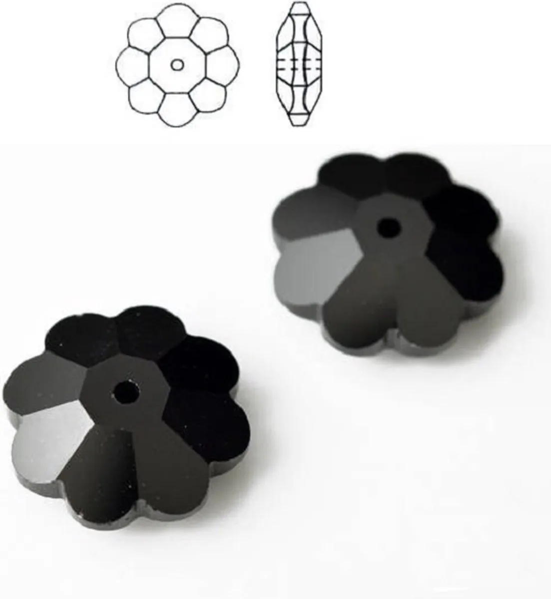 Swarovski Elements Marguerite 18 Stuks 10mm Jet