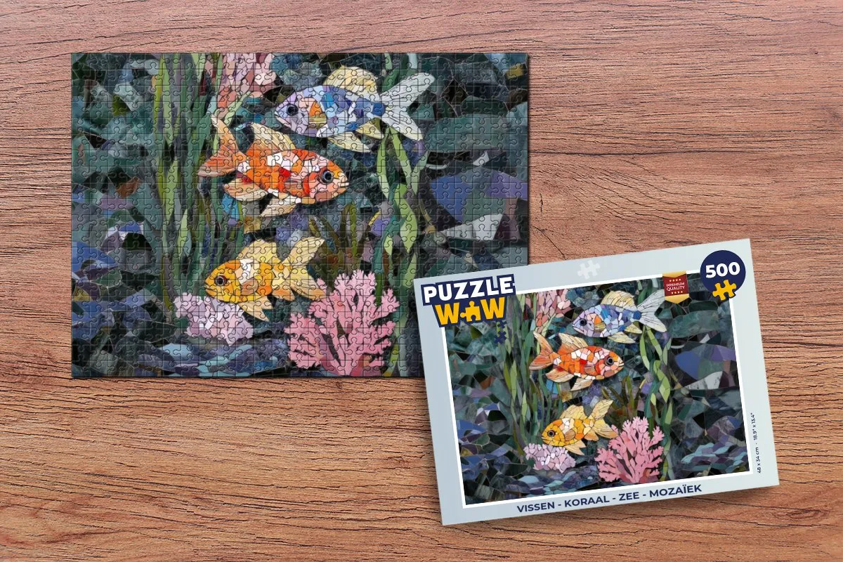 PuzzleWow Vissen Koraal Mozaïek Legpuzzel 500 Stukjes