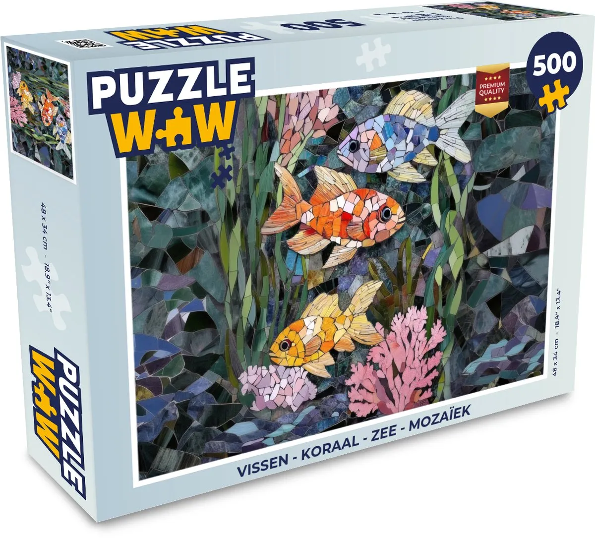 PuzzleWow Vissen Koraal Mozaïek Legpuzzel 500 Stukjes