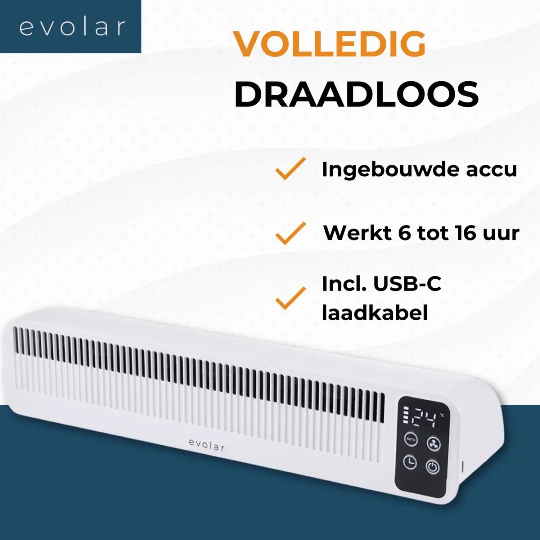 Evolar Radiatorventilator 3W Wit - 5200mAh - afbeelding 3 van 6