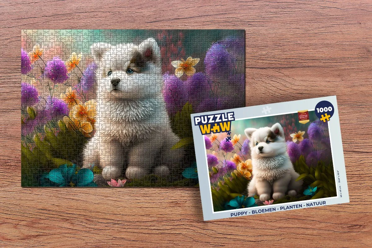PuzzleWow Puppy Legpuzzel 1000 Stuks - Multicolor