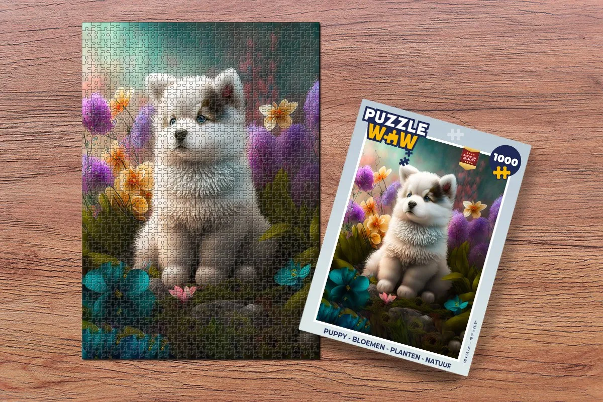 PuzzleWow Puppy Legpuzzel 1000 Stuks - Multicolor