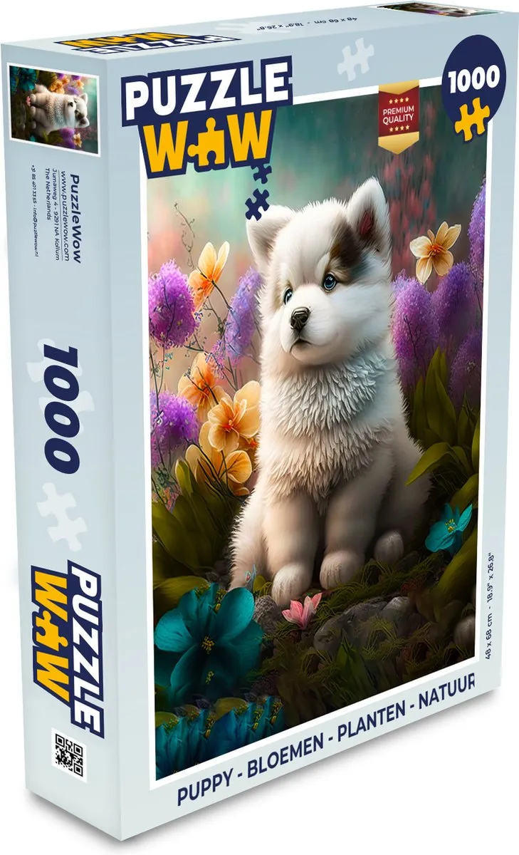 PuzzleWow Puppy Legpuzzel 1000 Stuks - Multicolor
