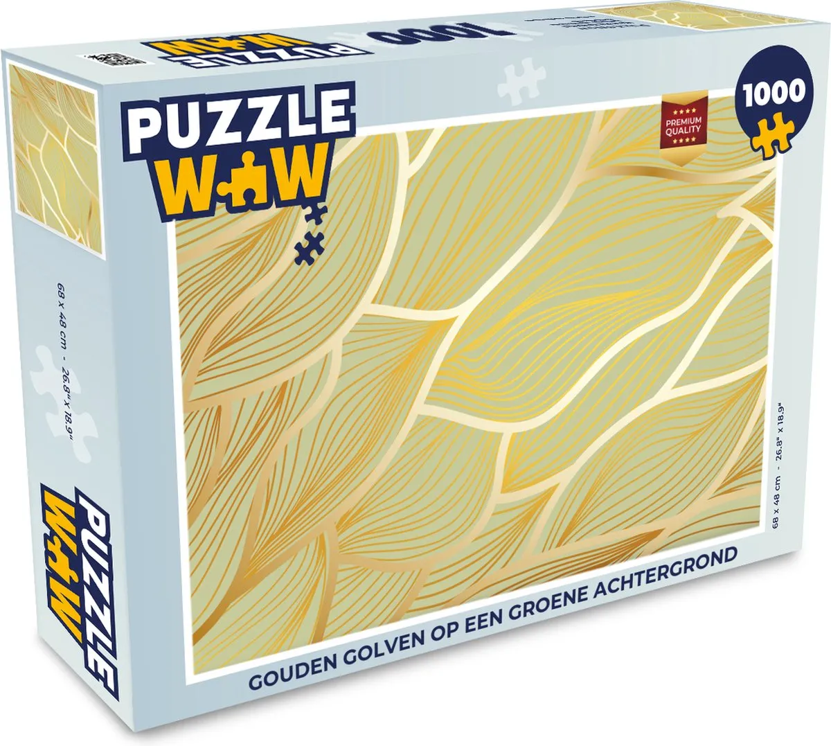 PuzzleWow Gouden golven Legpuzzel 1000 Stuks - Multicolor