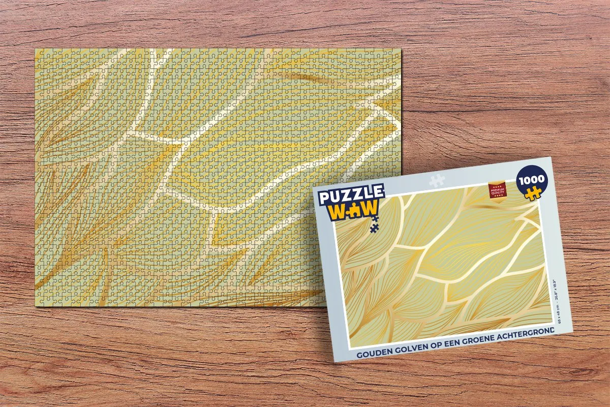 PuzzleWow Gouden golven Legpuzzel 1000 Stuks - Multicolor
