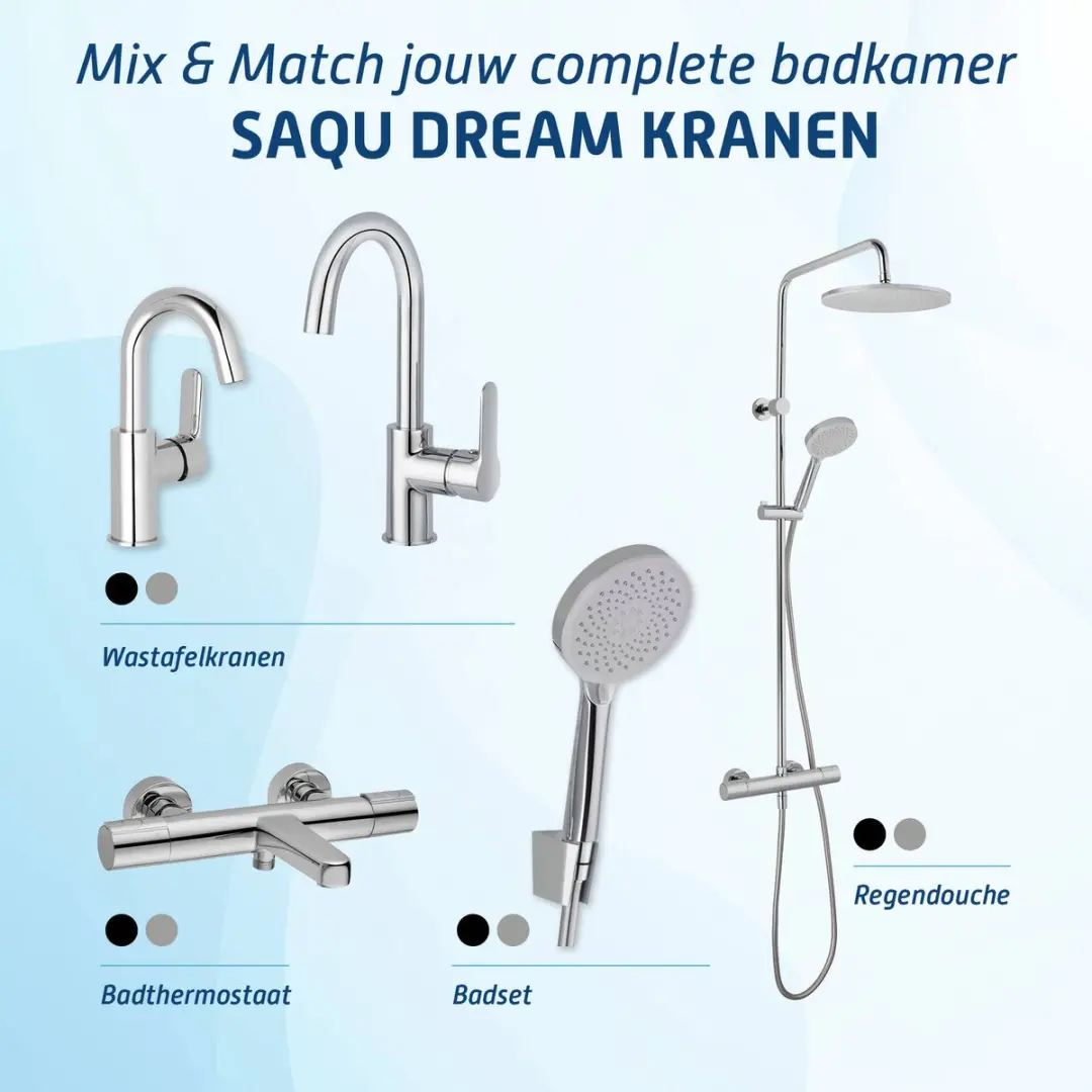 Saqu Dream Thermostaatkraan 15cm - Chroom - afbeelding 3 van 6