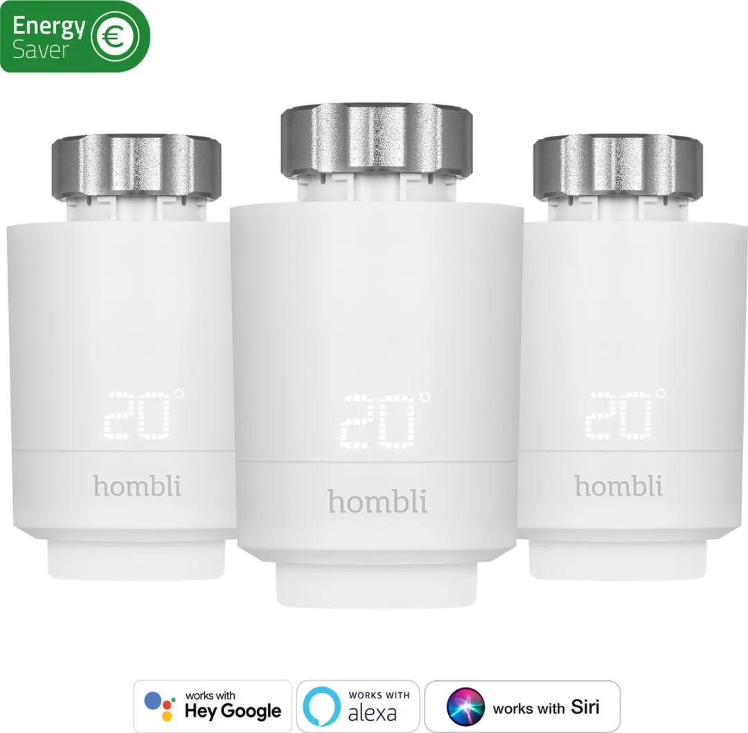 Hombli Smart BT Radiator Thermostat Expansion Pack HBPP-0112 - 3 Stuks - afbeelding 3 van 6