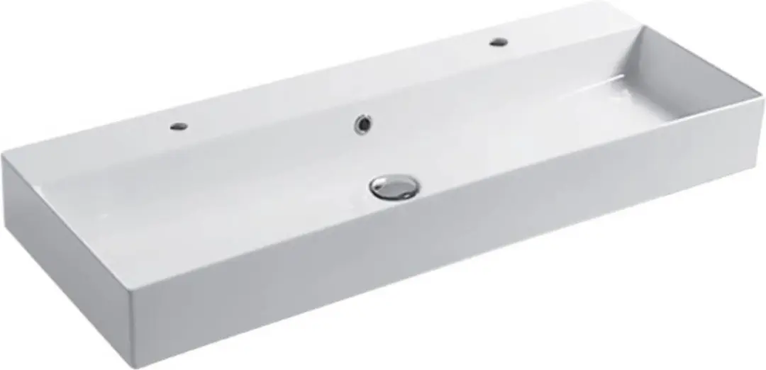 Saqu Square Wastafel 1 bak 2 krg 120x40x12 cm Glans Wit