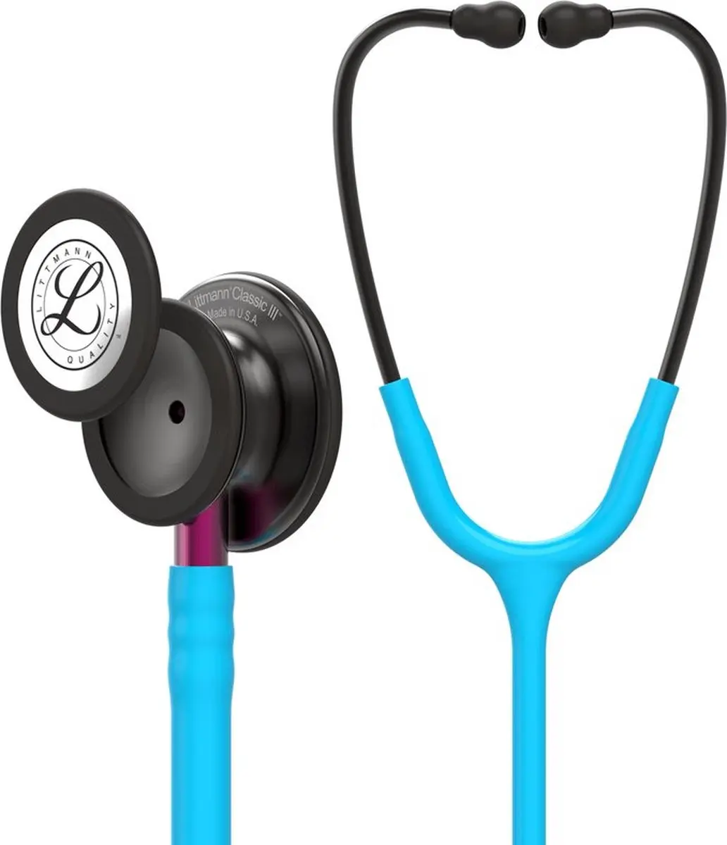 Littmann Classic III Stethoscoop 5872 Turquoise slang, smokekleurige afwerking