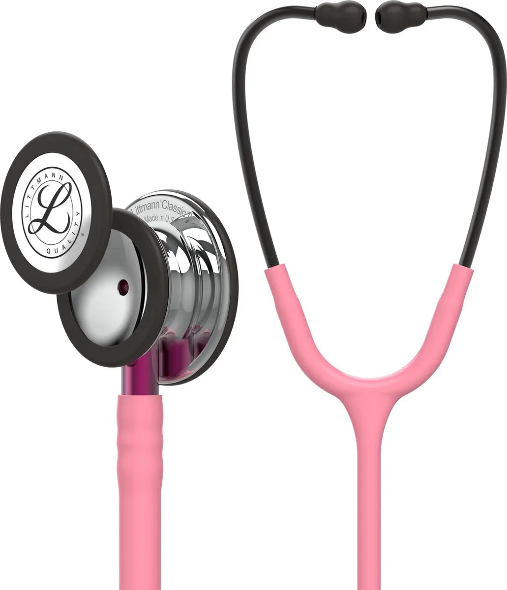 Littmann Classic III Stethoscoop 5962 spiegelend borststuk, parelroze slang, roz