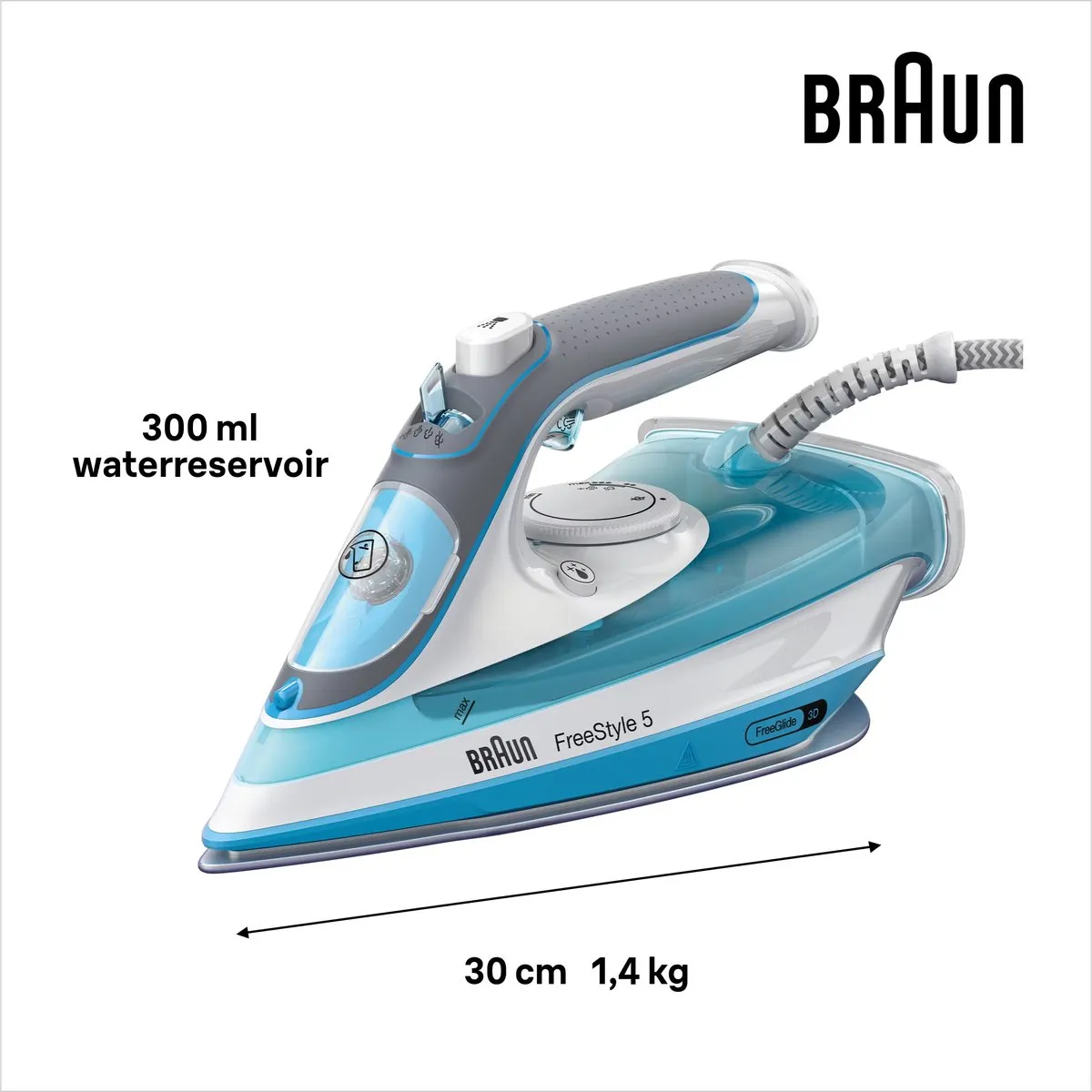 Braun FreeStyle 5 SI5006BL Stoomstrijkijzer - 2800W - Blauw
