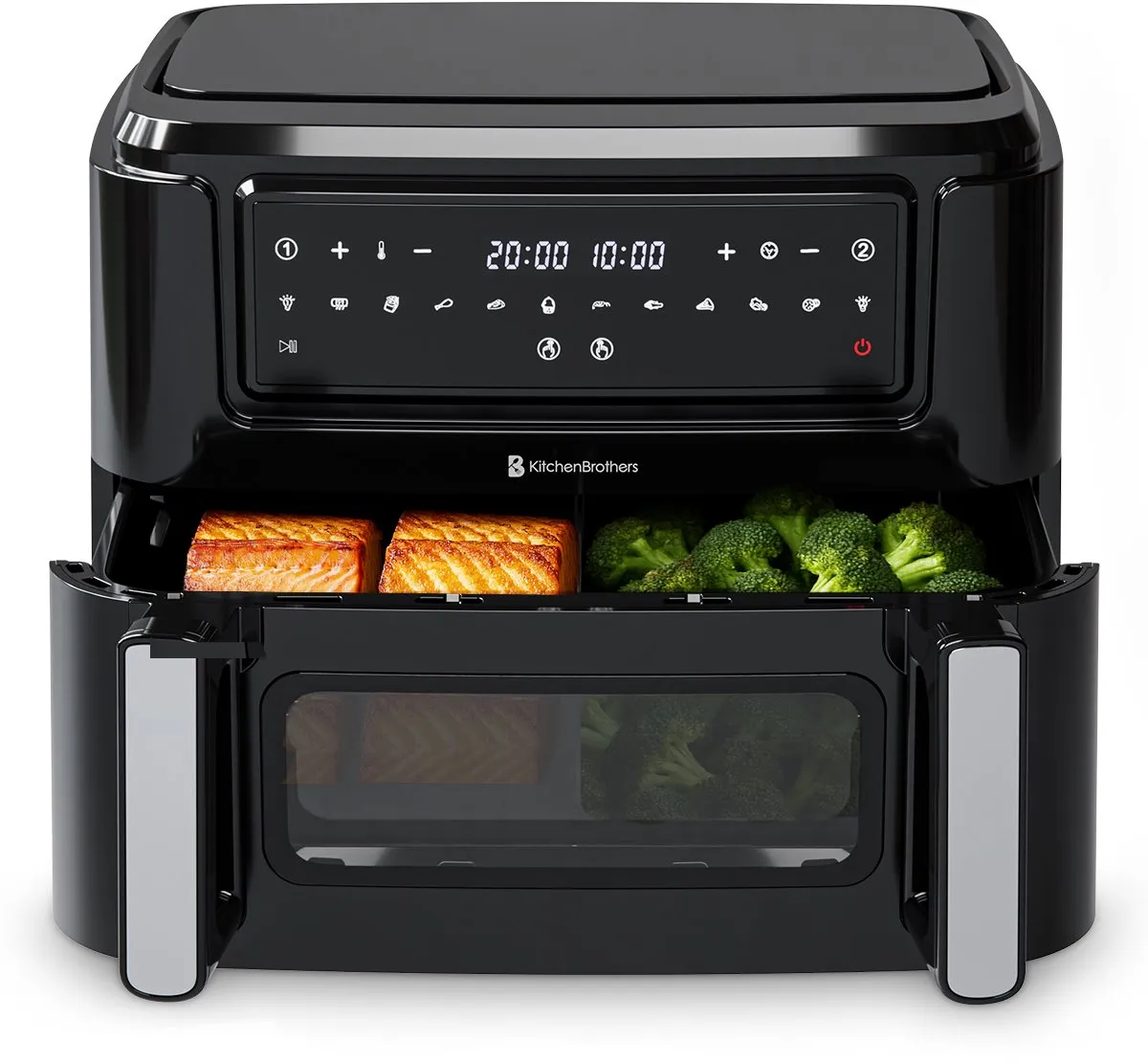 KitchenBrothers Dubbele Airfryer 2400W 9L