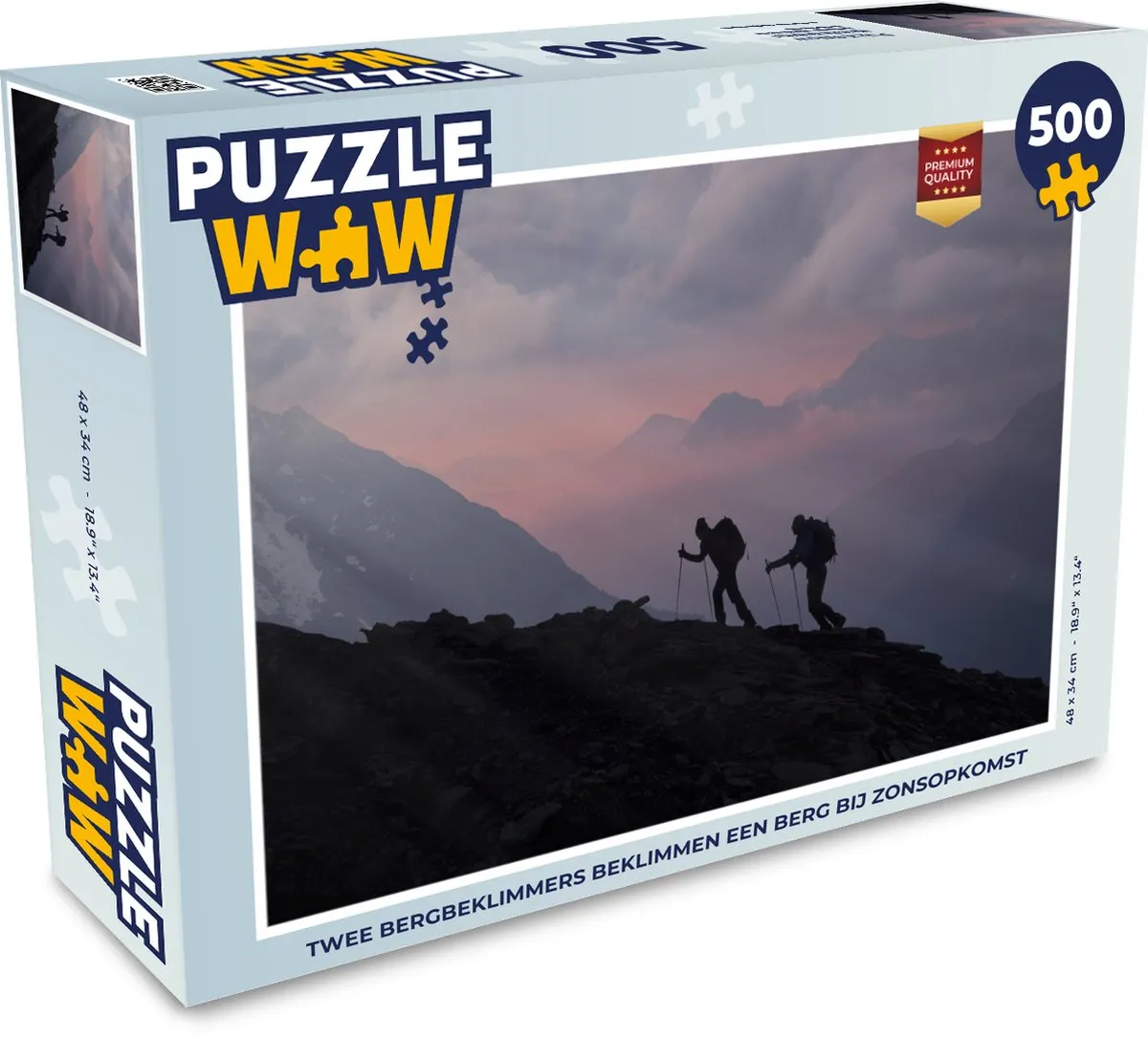 PuzzleWow Legpuzzel Twee Bergbeklimmers 500 Stuks - Multicolor