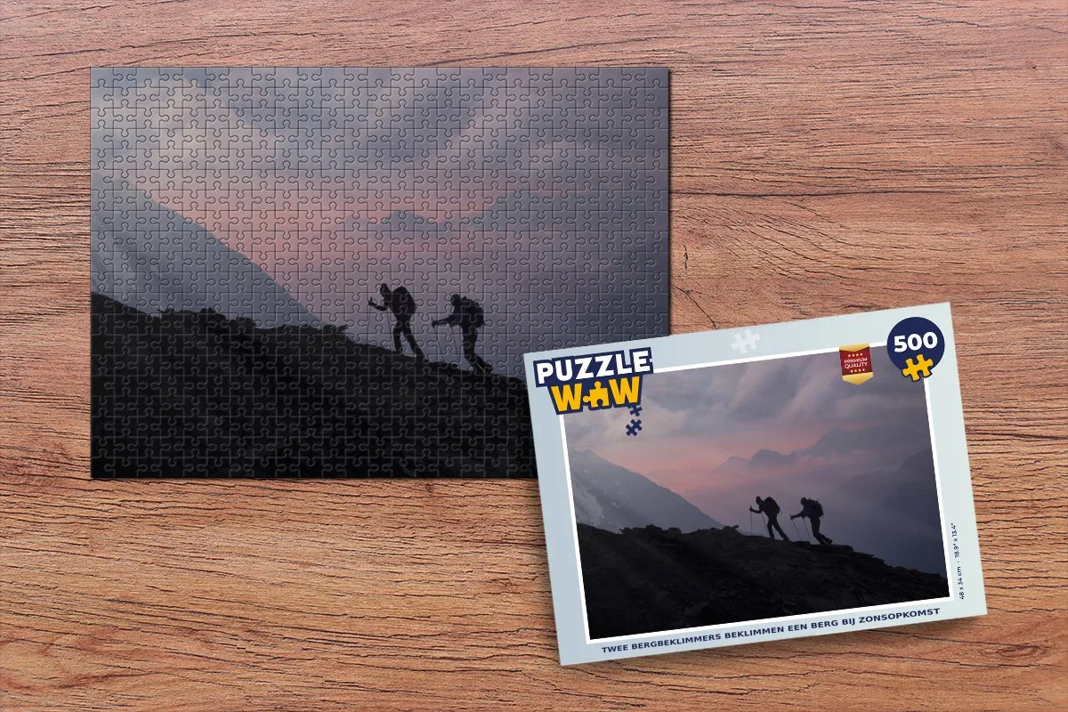 PuzzleWow Legpuzzel Twee Bergbeklimmers 500 Stuks