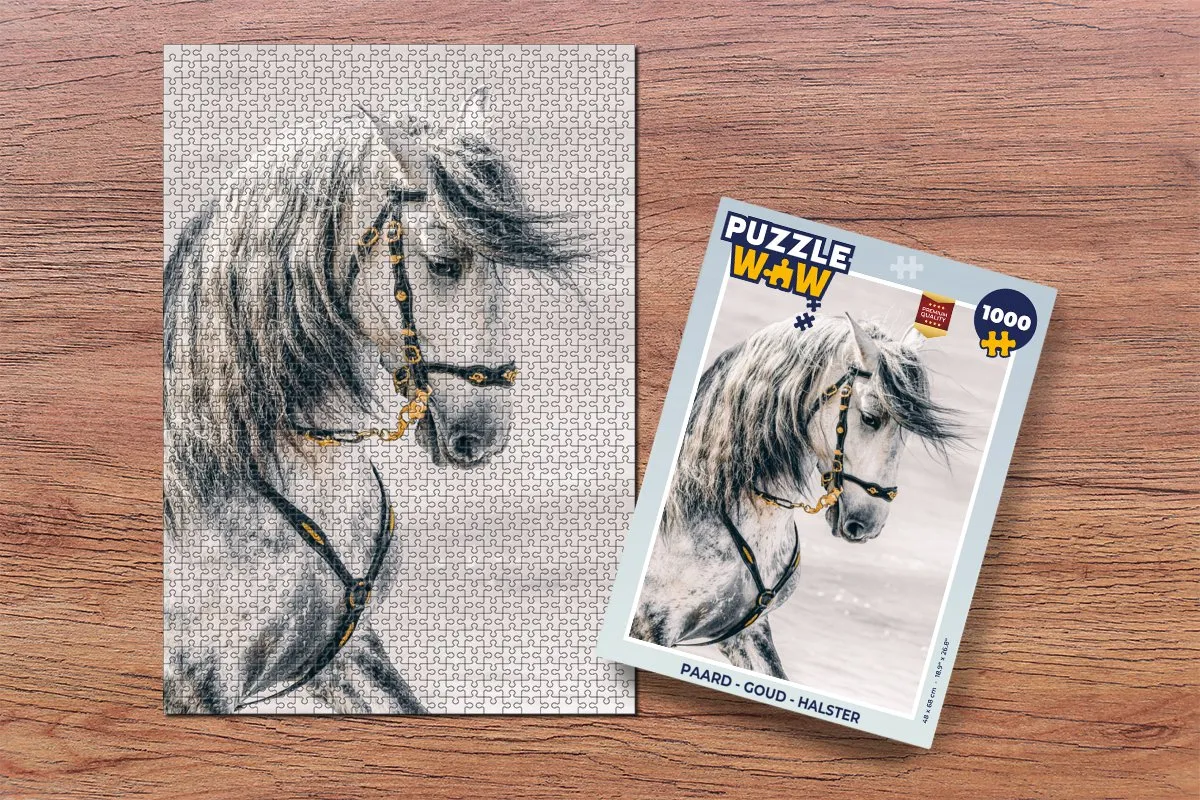 PuzzleWow Paard Halster Legpuzzel 1000 Stuks - Multicolor