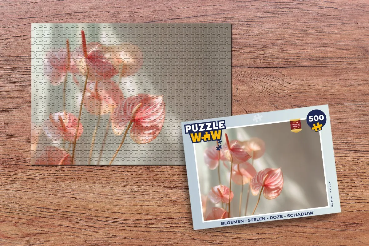 PuzzleWow Bloemen Puzzel 500 Stuks - Roze