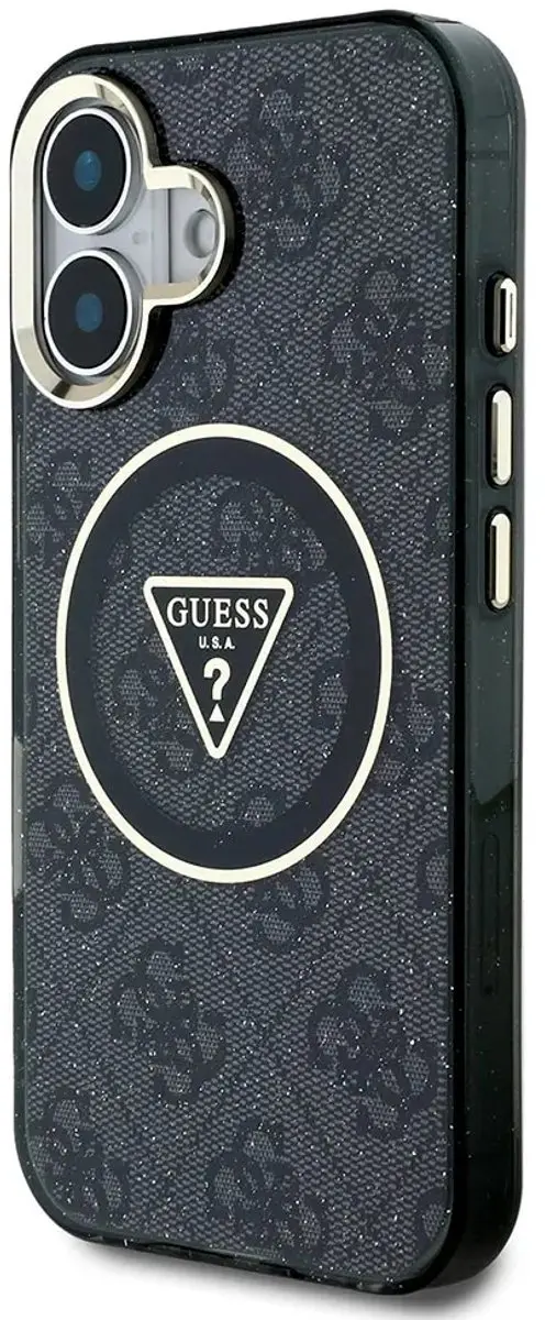 Guess IML Glitter MagSafe Hoesje iPhone 16 - Zwart - afbeelding 3 van 6