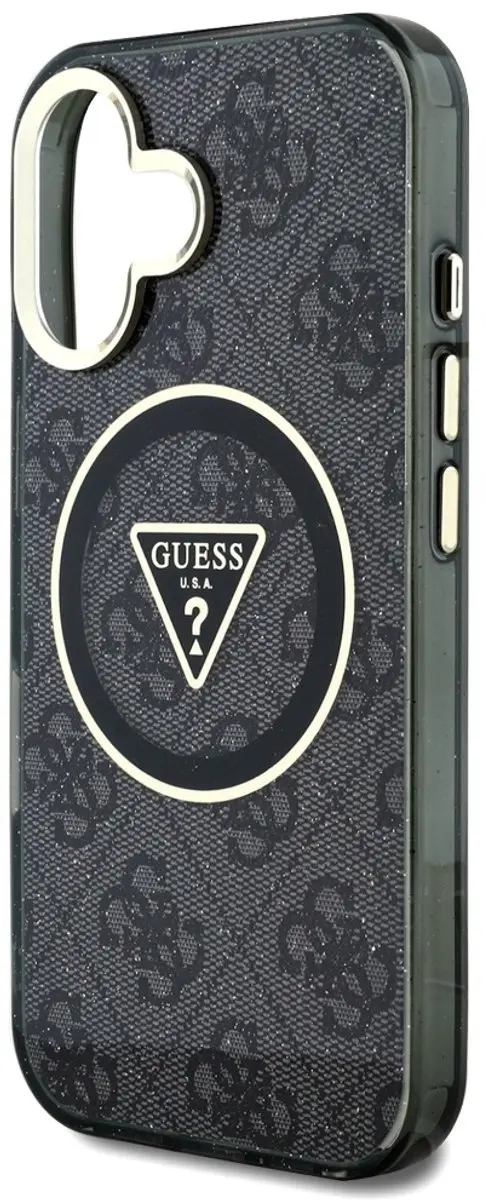 Guess IML Glitter MagSafe Hoesje iPhone 16 - Zwart - afbeelding 6 van 6
