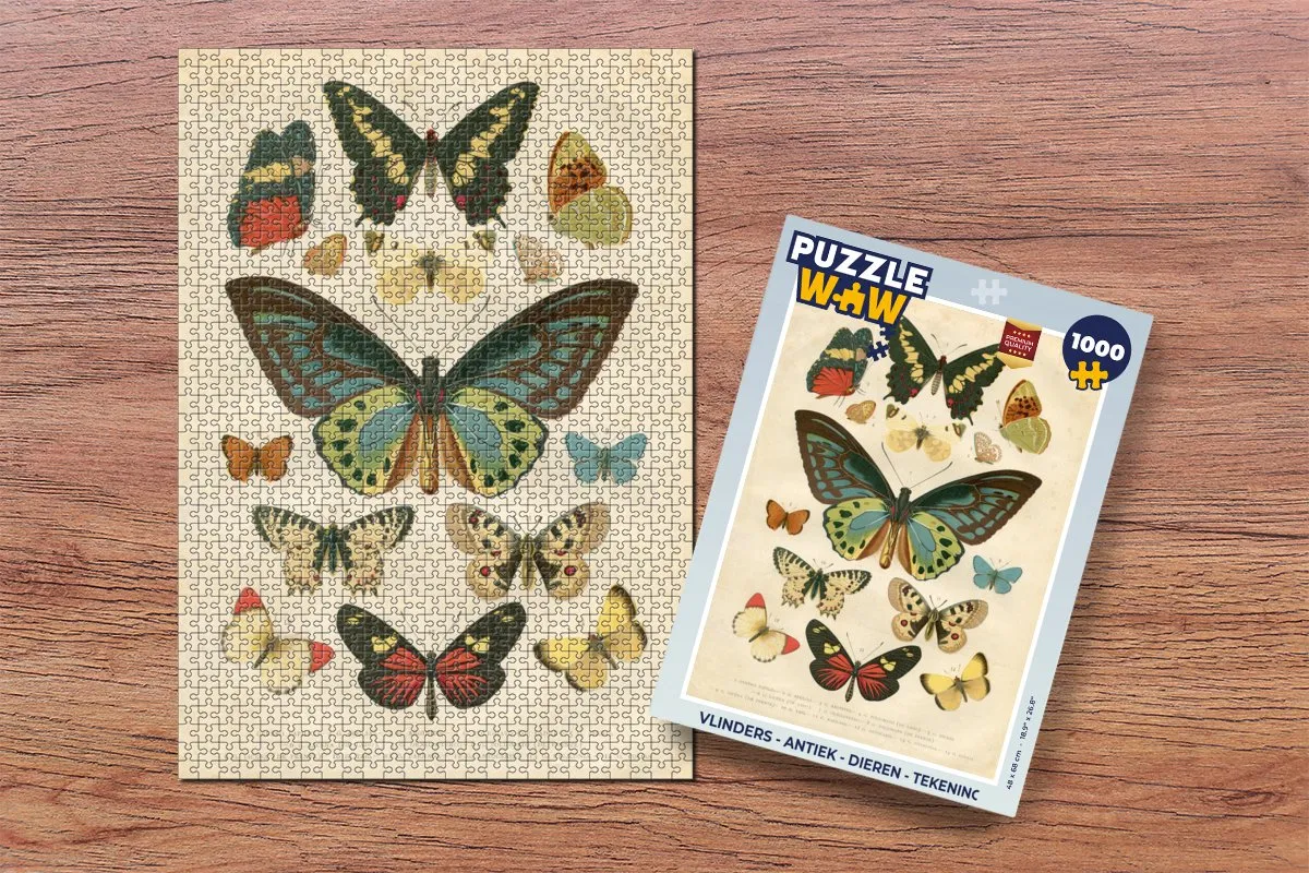 PuzzleWow Vlinders Legpuzzel 1000 Stuks - Multicolor