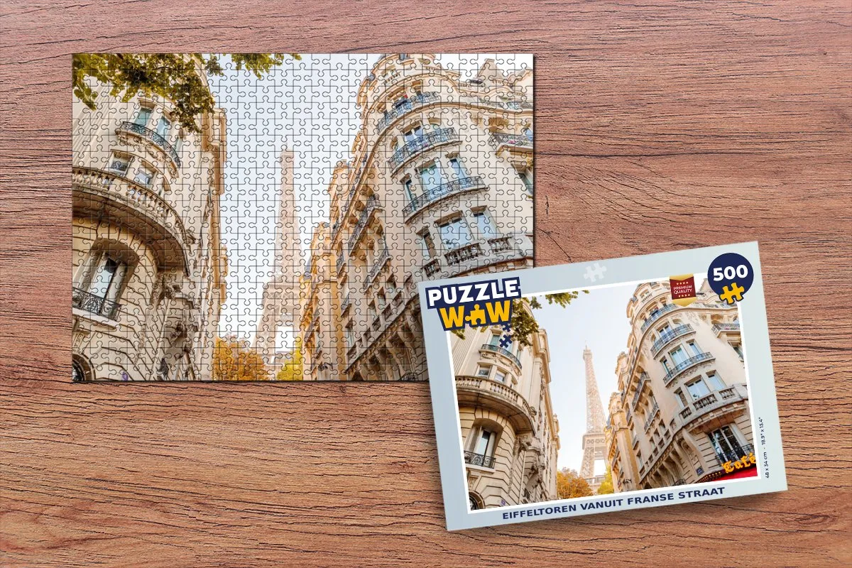 PuzzleWow Legpuzzel Frankrijk Eiffeltoren 500 Stuks - Multicolor