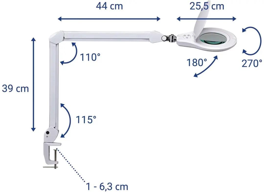 MAULsource LED Loeplamp 51cm - Wit - Dimbare tafelklem - afbeelding 2 van 6