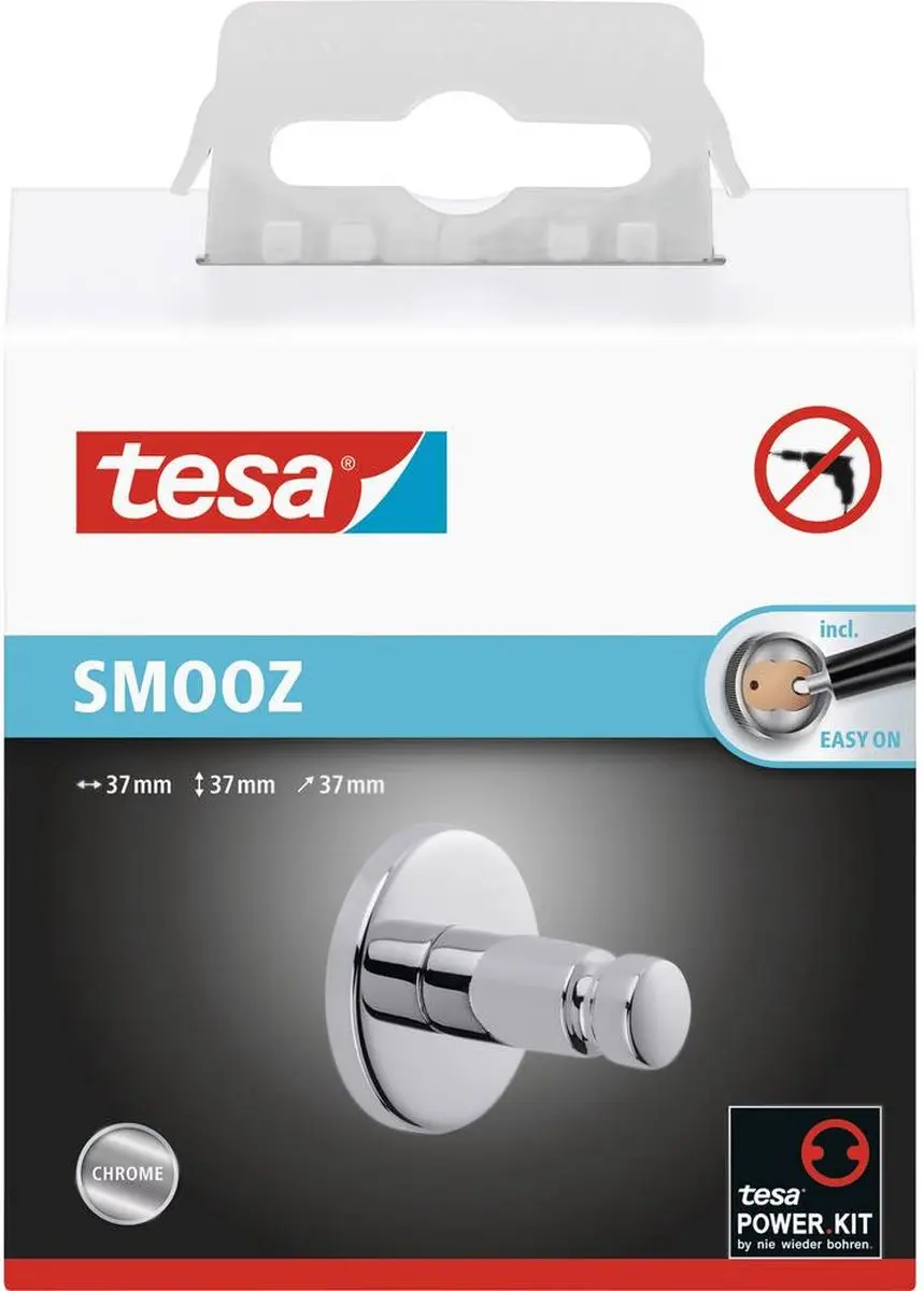 Tesa Smooz Handdoekhaak Verchroomd Zelfklevend - afbeelding 6 van 6