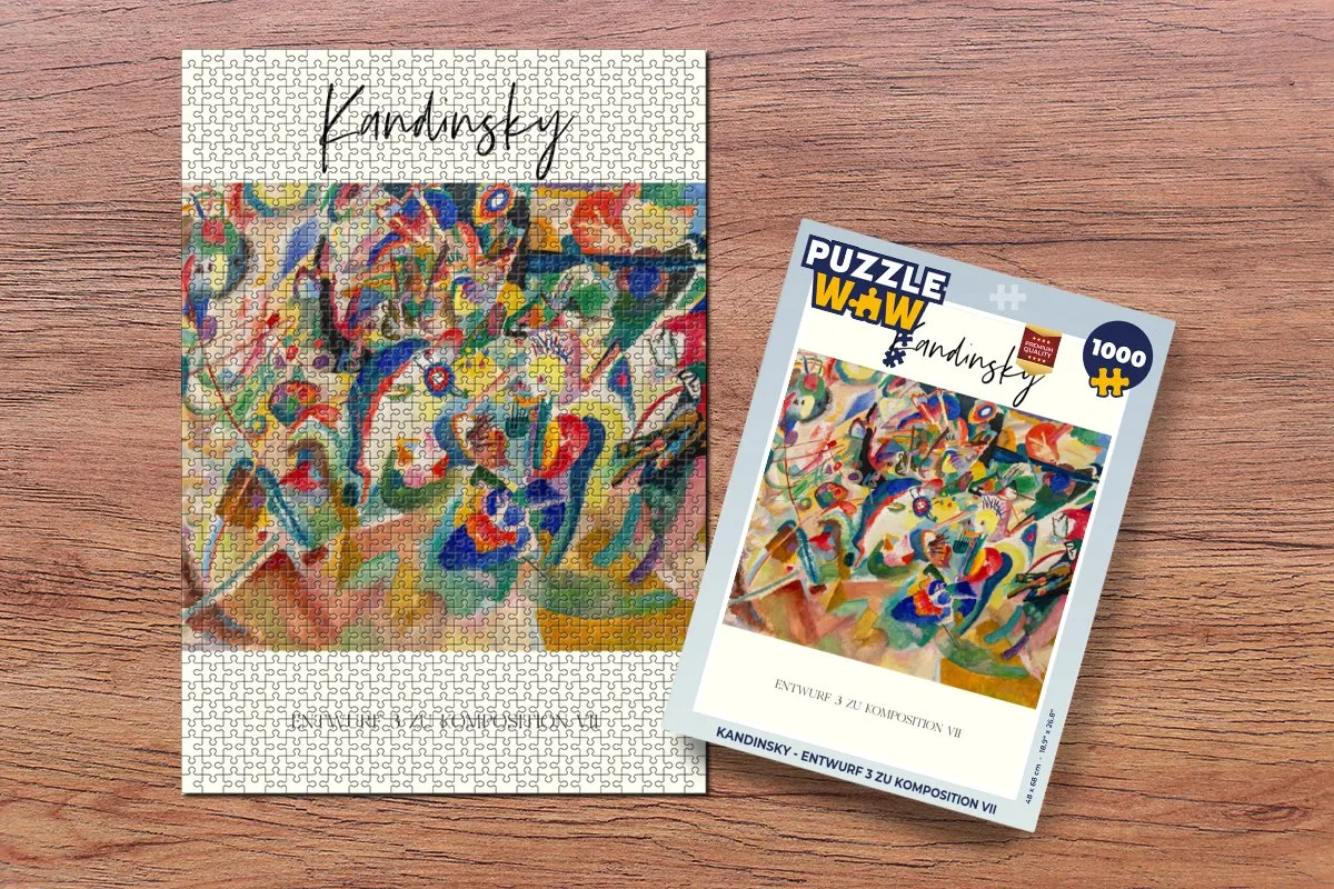 PuzzleWow Kandinsky Entwurf 3 Komposition VII Legpuzzel 1000 Stuks - Multicolor