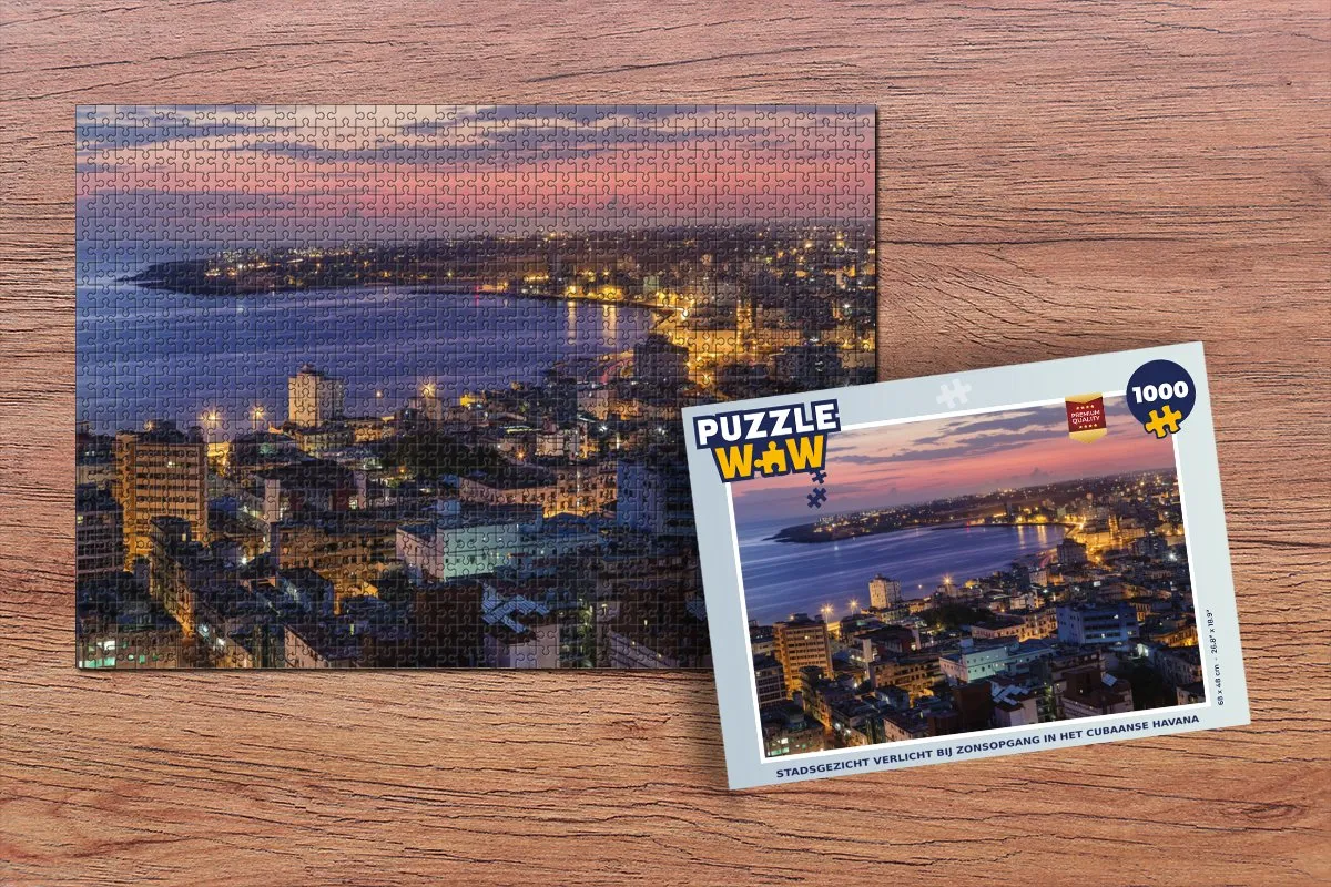 PuzzleWow Havana Stadsgezicht Zonsopgang Legpuzzel 1000 Stuks - Multicolor