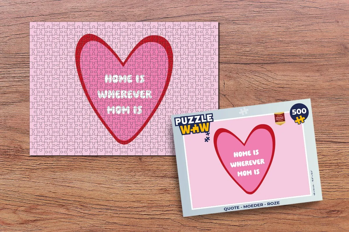 PuzzleWow Quote Moeder Legpuzzel 500 Stuks - Roze