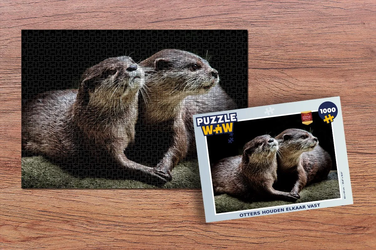 PuzzleWow Legpuzzel Otters 1000 Stuks - Multicolor