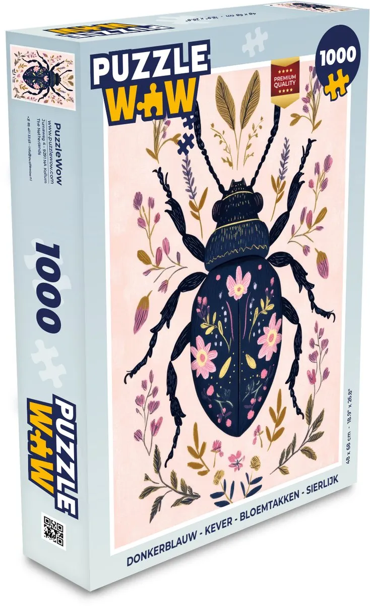 PuzzleWow Kever Bloemtakken Legpuzzel 1000 Stuks