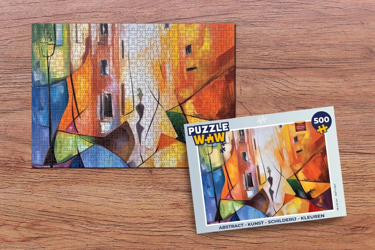PuzzleWow Abstract Legpuzzel 500 Stuks - Multicolor