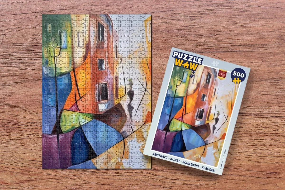 PuzzleWow Abstract Legpuzzel 500 Stuks - Multicolor