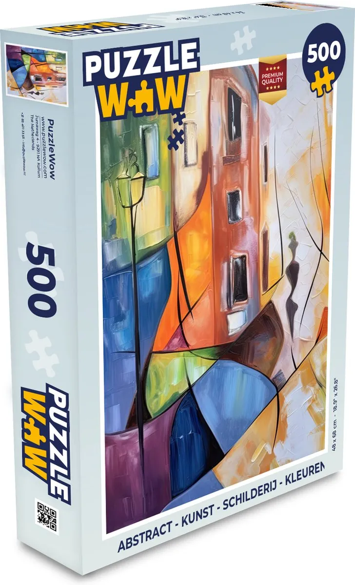 PuzzleWow Abstract Legpuzzel 500 Stuks - Multicolor